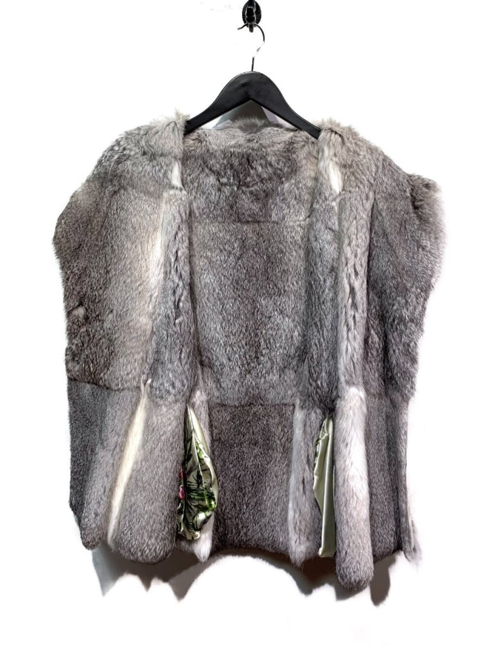 Dolce & Gabbana Rabbit Fur Reversible Coat with Floral Painting - Picture 7 of 9